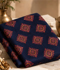 Heritage Navy Unstitched Pashmina 3-Piece Suit